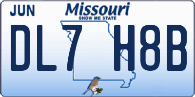 MO license plate DL7H8B