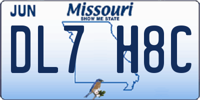 MO license plate DL7H8C