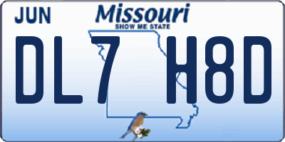 MO license plate DL7H8D