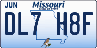 MO license plate DL7H8F