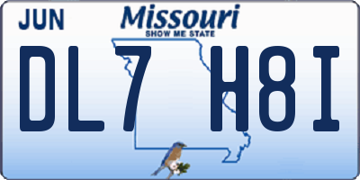 MO license plate DL7H8I