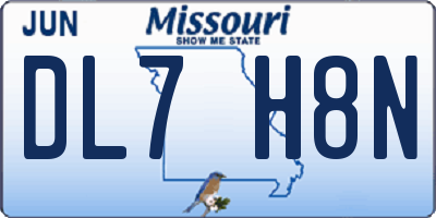 MO license plate DL7H8N