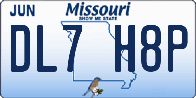 MO license plate DL7H8P