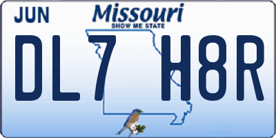 MO license plate DL7H8R