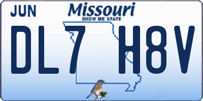 MO license plate DL7H8V