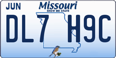 MO license plate DL7H9C