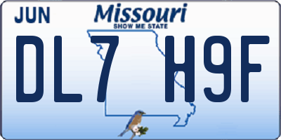 MO license plate DL7H9F