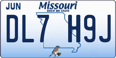 MO license plate DL7H9J