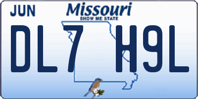 MO license plate DL7H9L