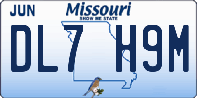 MO license plate DL7H9M