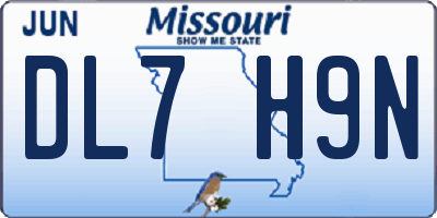 MO license plate DL7H9N