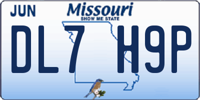 MO license plate DL7H9P