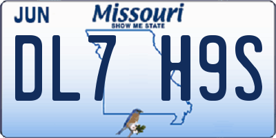 MO license plate DL7H9S