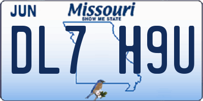 MO license plate DL7H9U
