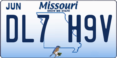 MO license plate DL7H9V