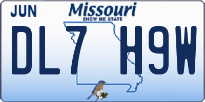 MO license plate DL7H9W