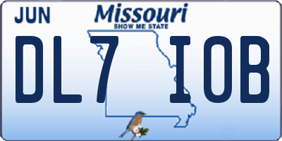 MO license plate DL7I0B