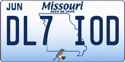 MO license plate DL7I0D
