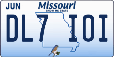 MO license plate DL7I0I