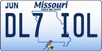 MO license plate DL7I0L