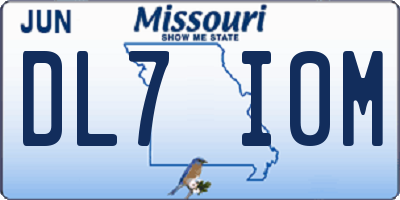 MO license plate DL7I0M