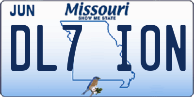 MO license plate DL7I0N