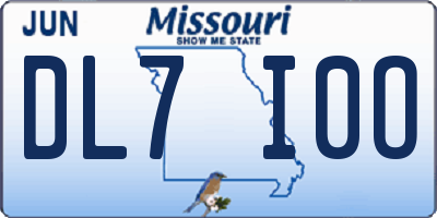 MO license plate DL7I0O