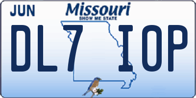 MO license plate DL7I0P