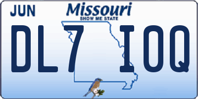 MO license plate DL7I0Q