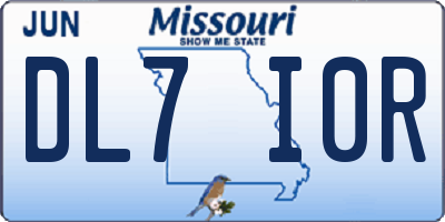MO license plate DL7I0R
