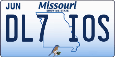 MO license plate DL7I0S