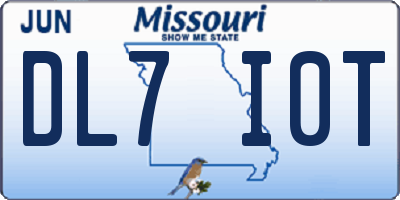 MO license plate DL7I0T