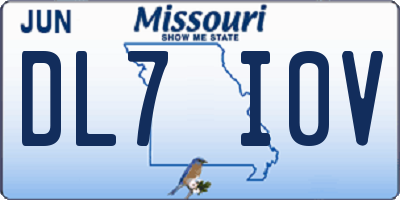 MO license plate DL7I0V