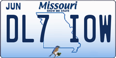 MO license plate DL7I0W