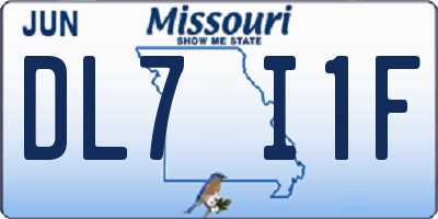 MO license plate DL7I1F
