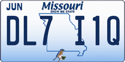 MO license plate DL7I1Q