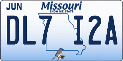 MO license plate DL7I2A
