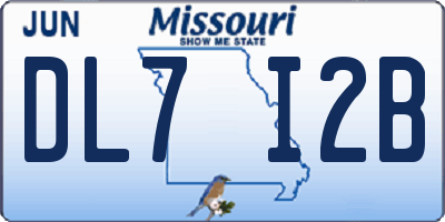 MO license plate DL7I2B