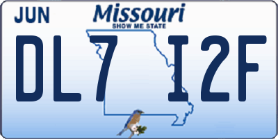 MO license plate DL7I2F