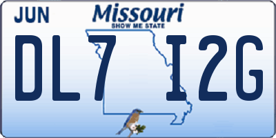 MO license plate DL7I2G
