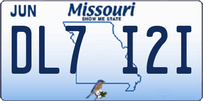 MO license plate DL7I2I