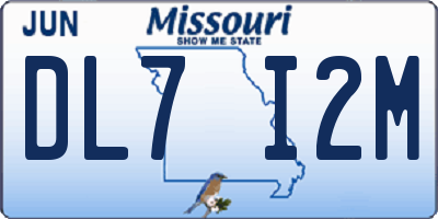 MO license plate DL7I2M
