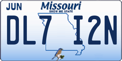 MO license plate DL7I2N