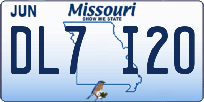 MO license plate DL7I2O