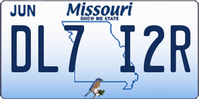 MO license plate DL7I2R