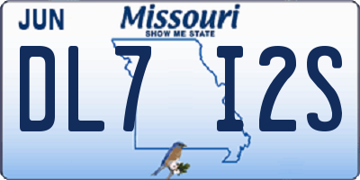 MO license plate DL7I2S