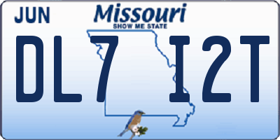 MO license plate DL7I2T