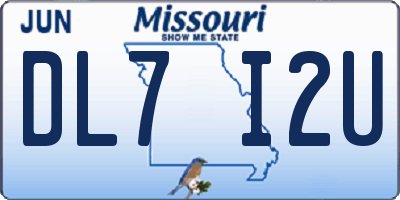 MO license plate DL7I2U