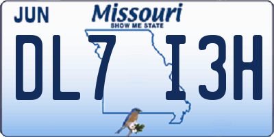 MO license plate DL7I3H