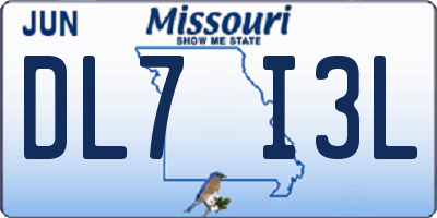 MO license plate DL7I3L